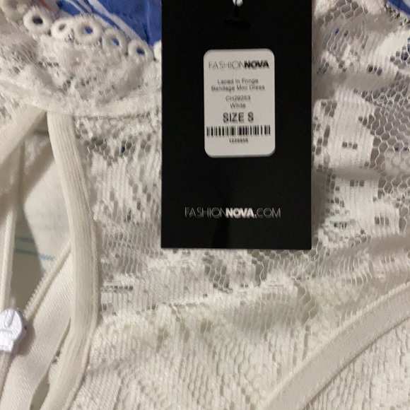 laced in fringe bandage mini dress. - Picture 4 of 4